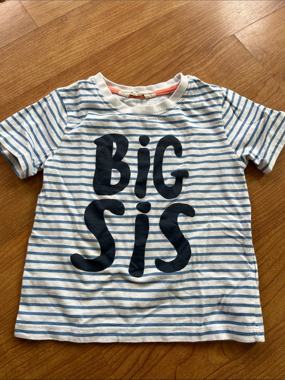 H&M Big Sis Striped Short Sleeve Tee - White & Light Blue